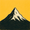 A stylized drawing of a mountain