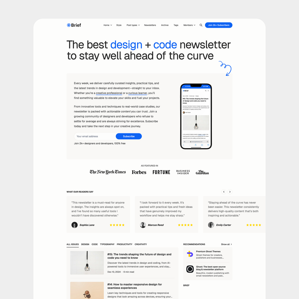 Brief - Ghost theme for newsletters
