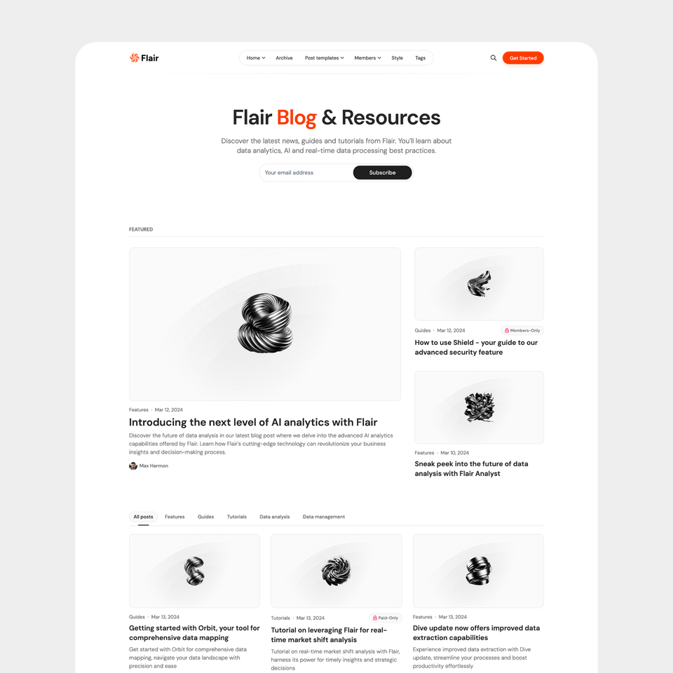 Flair - Ghost theme for creators