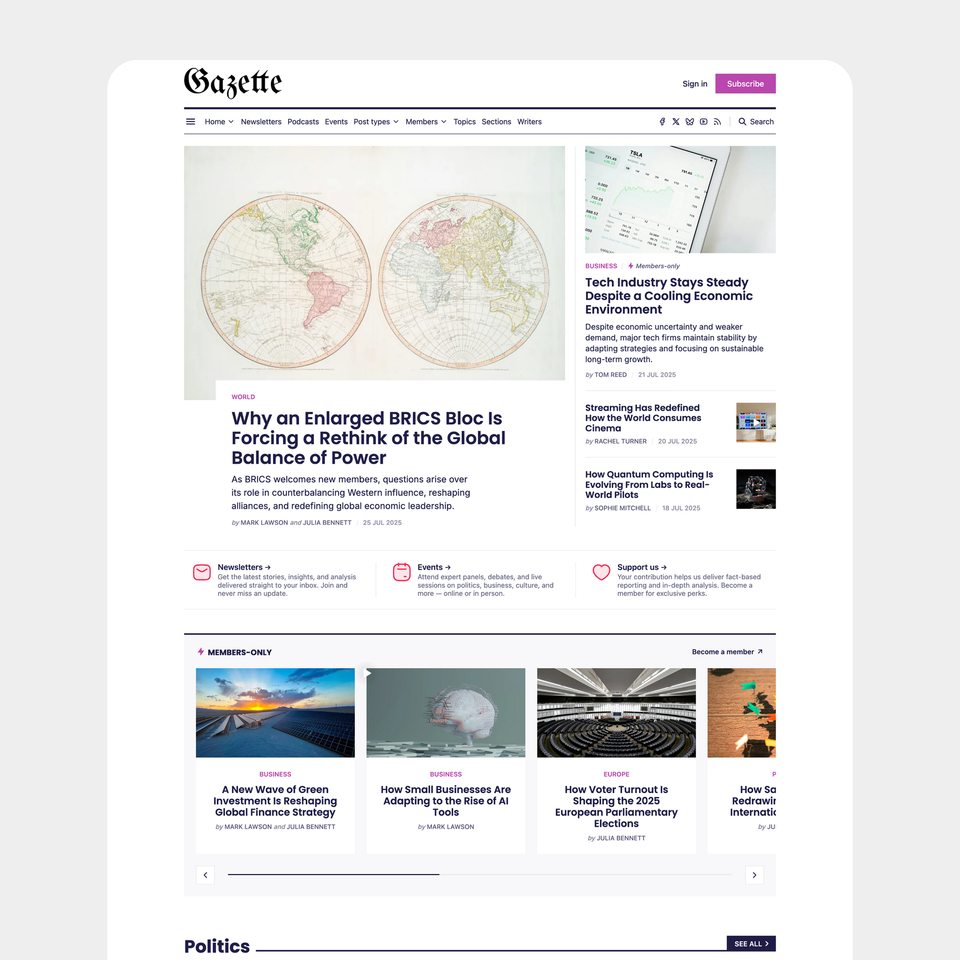 Gazet - Ghost theme for editorial publications