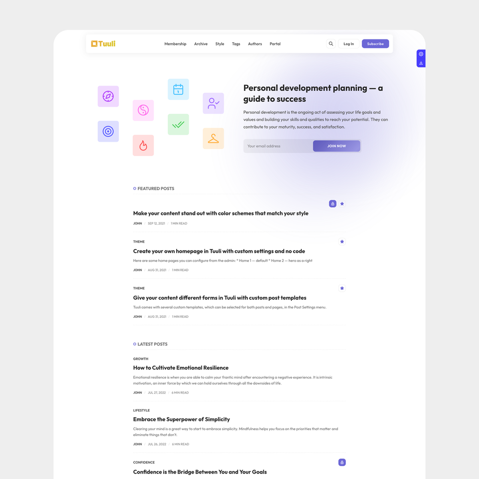 Tuuli - Ghost theme for personal blogs