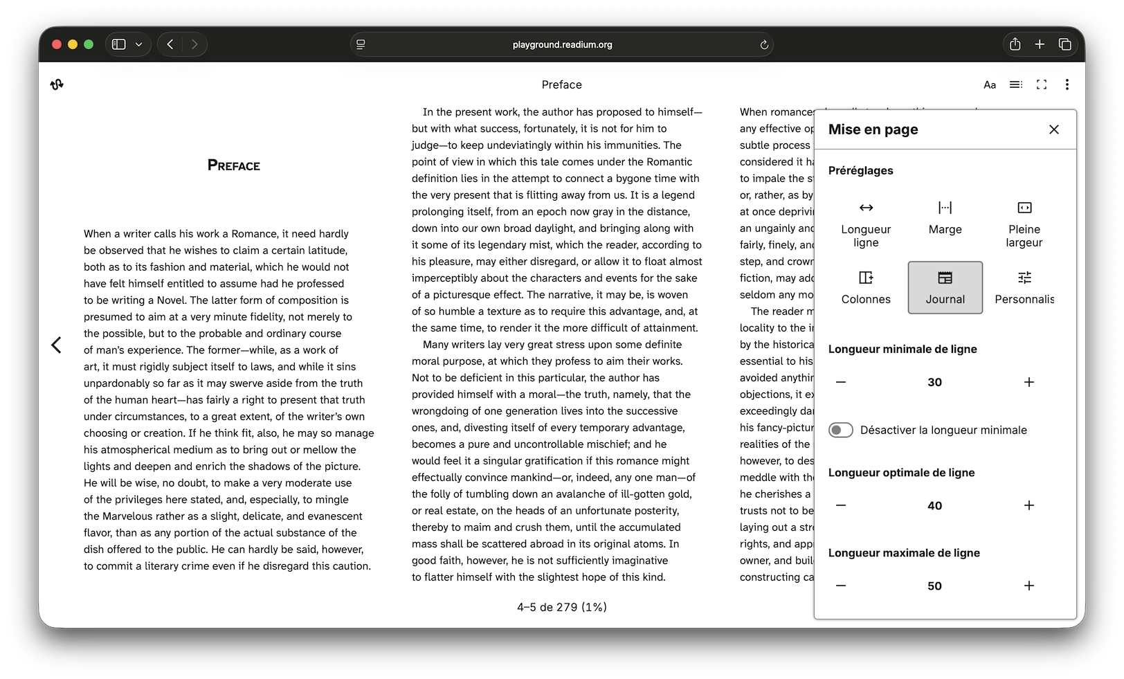 We switched to newspaper preset, with values 30, 40, and 50. An extra column has been inserted.