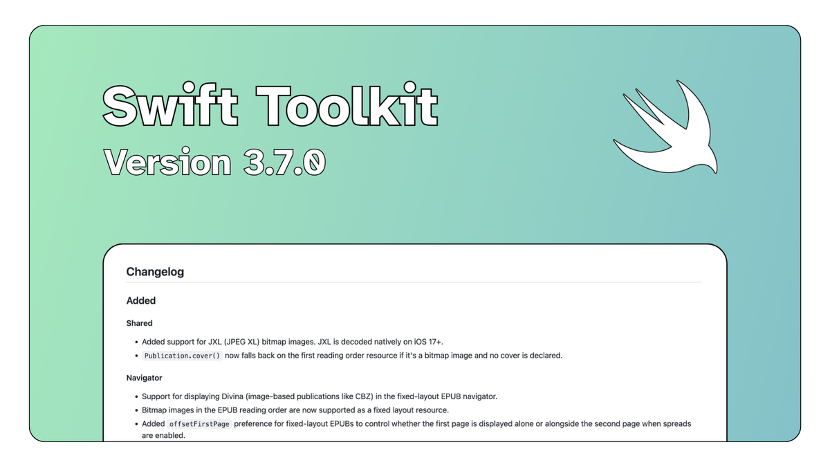 Release Note · Swift Toolkit Version 3.7.0