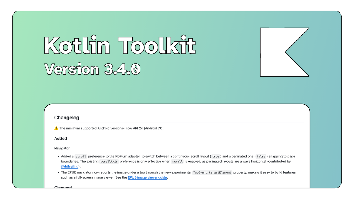 Release Note · Kotlin Toolkit Version 3.4.0