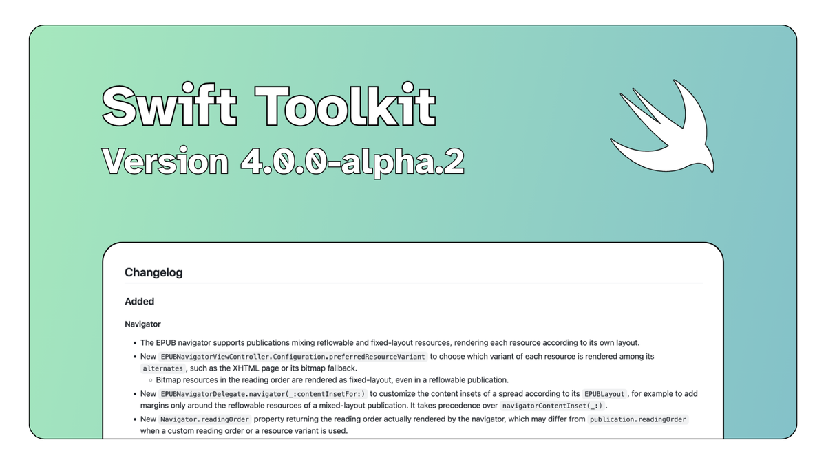 Release Note · Swift Toolkit Version 4.0.0-alpha.2