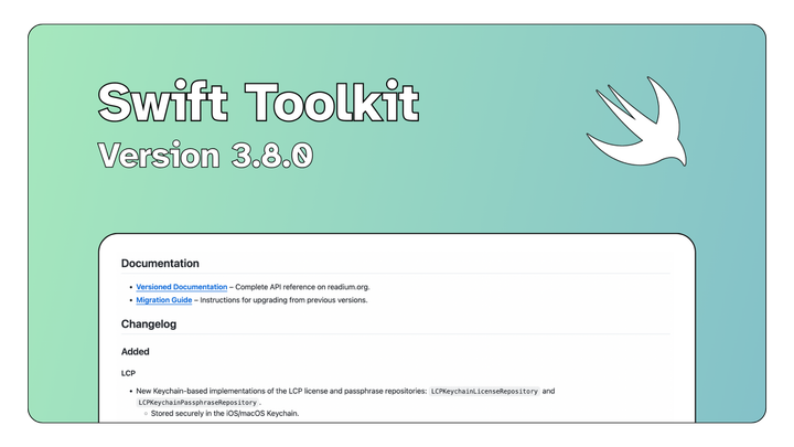 Release Note · Swift Toolkit Version 3.8.0