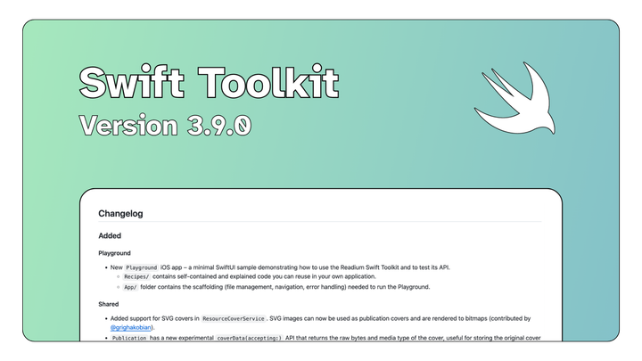Release Note · Swift Toolkit Version 3.9.0