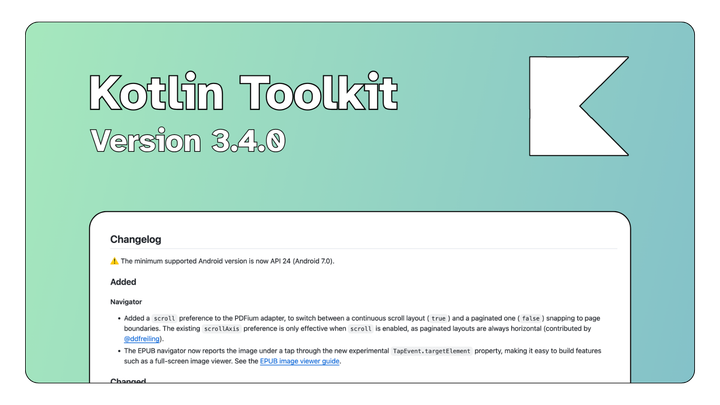 Release Note · Kotlin Toolkit Version 3.4.0