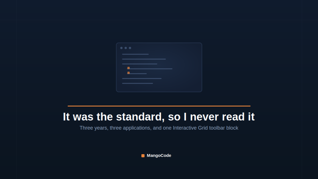 It was the standard, so I never read it