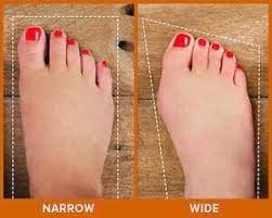 wide feet and narrow feet