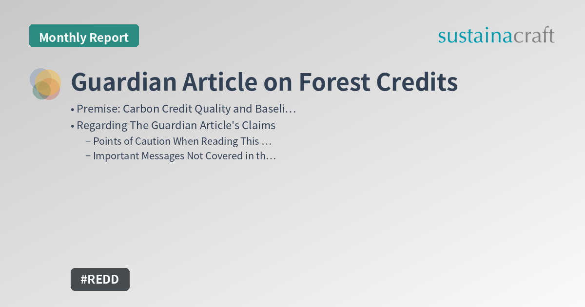 Guardian Article on Forest Credits