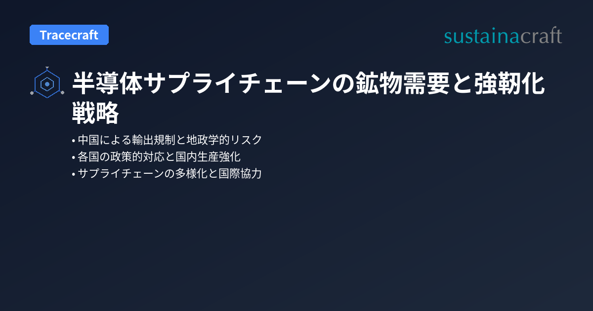 半導体サプライチェーンの鉱物需要と強靭化戦略