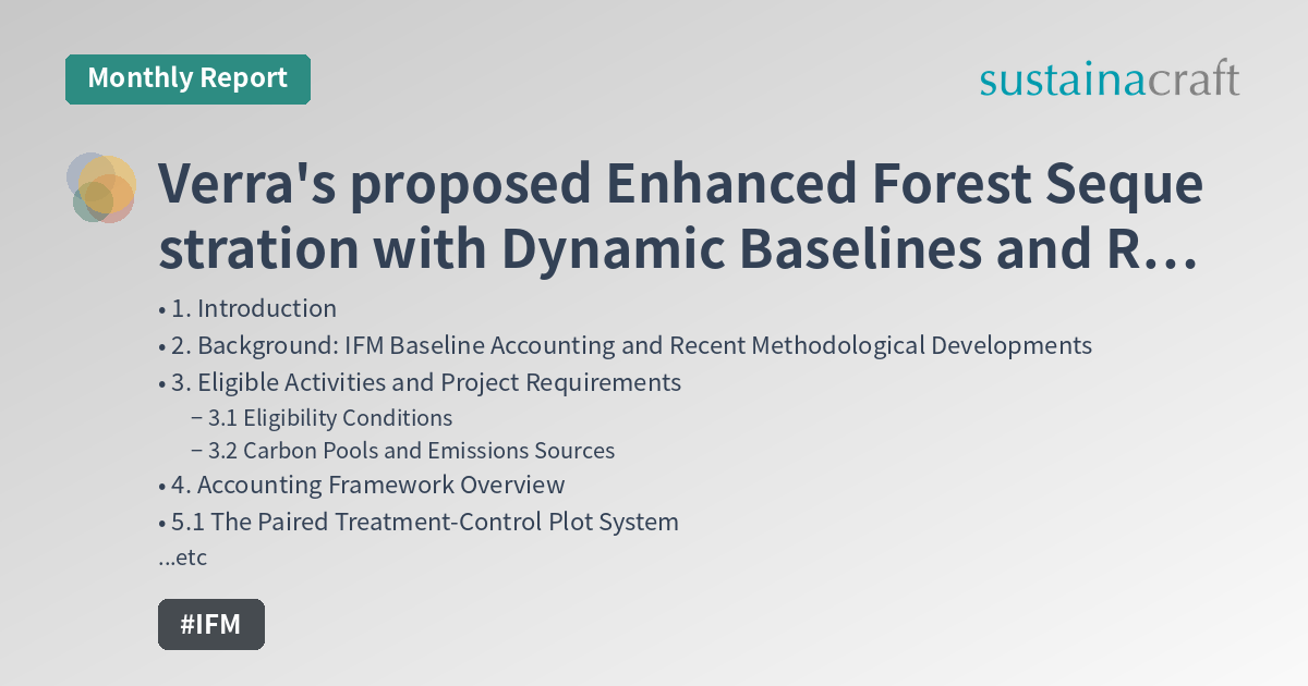 Verra's proposed Enhanced Forest Sequestration with Dynamic Baselines and Randomized Control Trials