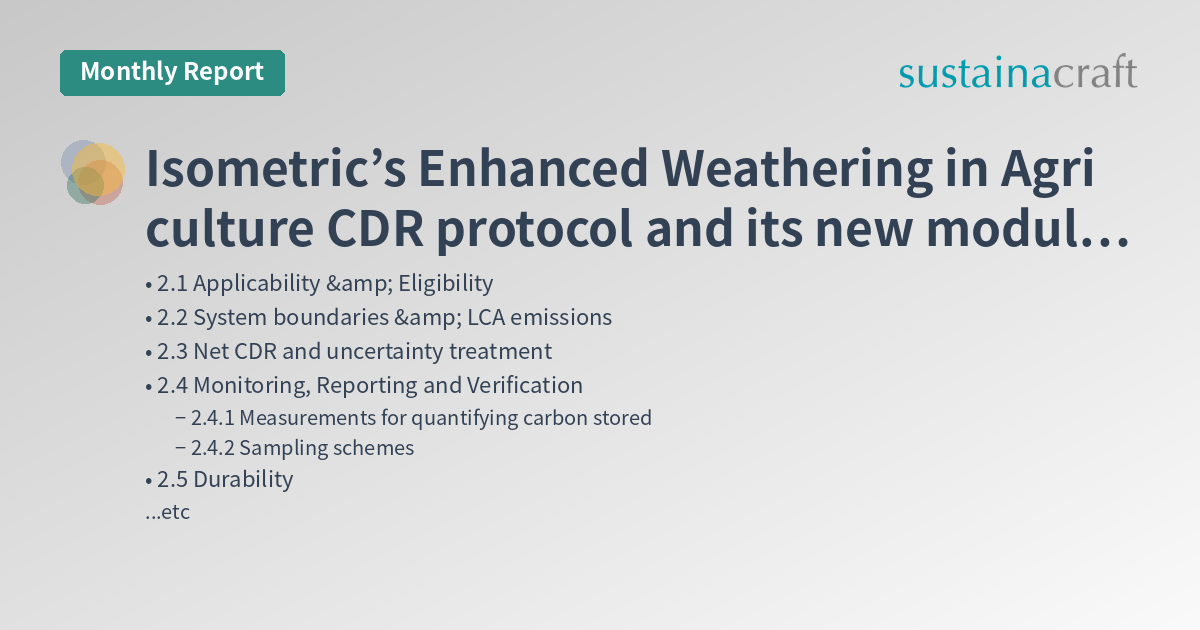 Isometric’s Enhanced Weathering in Agriculture CDR protocol and its new module for using models in crediting