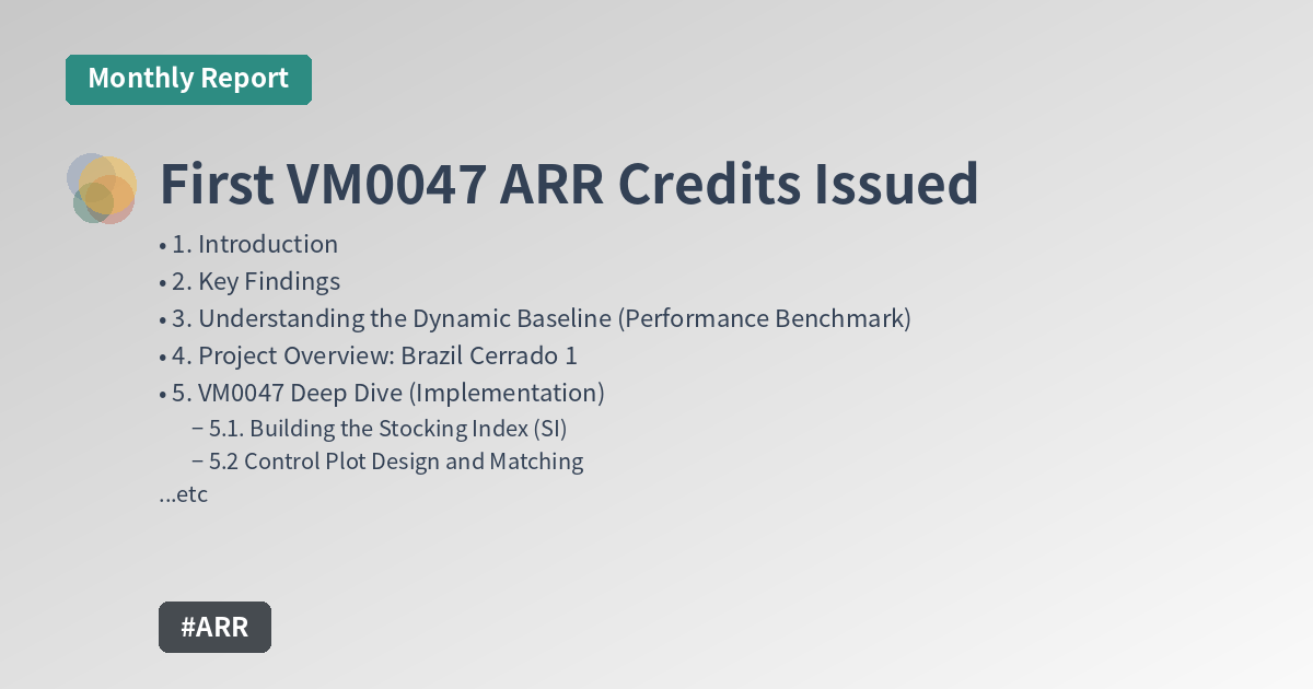 First VM0047 ARR Credits Issued