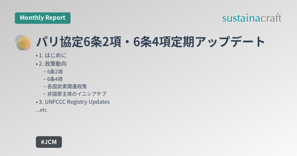 パリ協定6条2項・6条4項定期アップデート