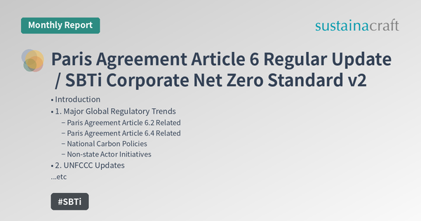 Paris Agreement Article 6 Regular Update / SBTi Corporate Net Zero Standard v2