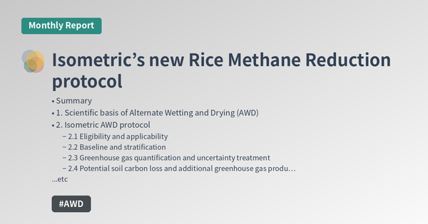 Isometric’s new Rice Methane Reduction protocol