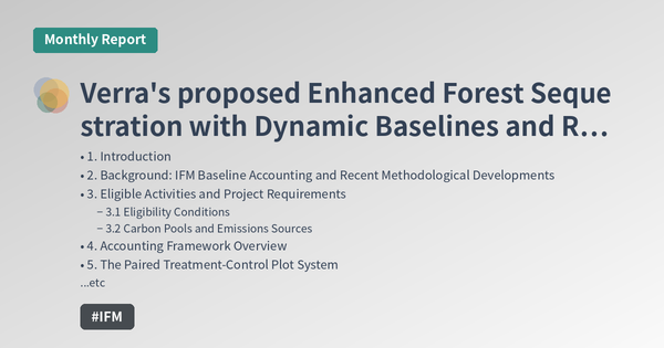 Verra's proposed Enhanced Forest Sequestration with Dynamic Baselines and Randomized Control Trials