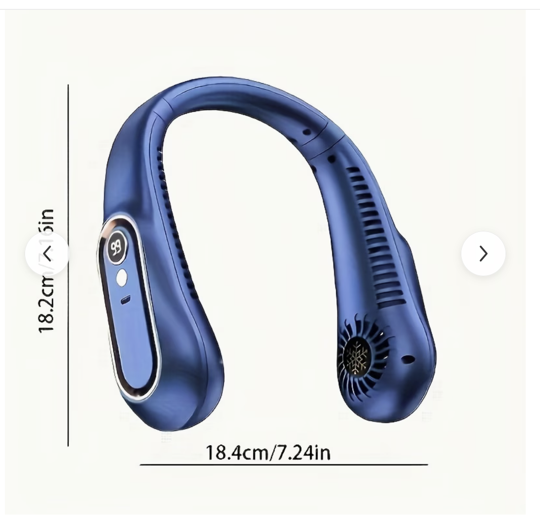 Ventilador portátil de cuello recargable