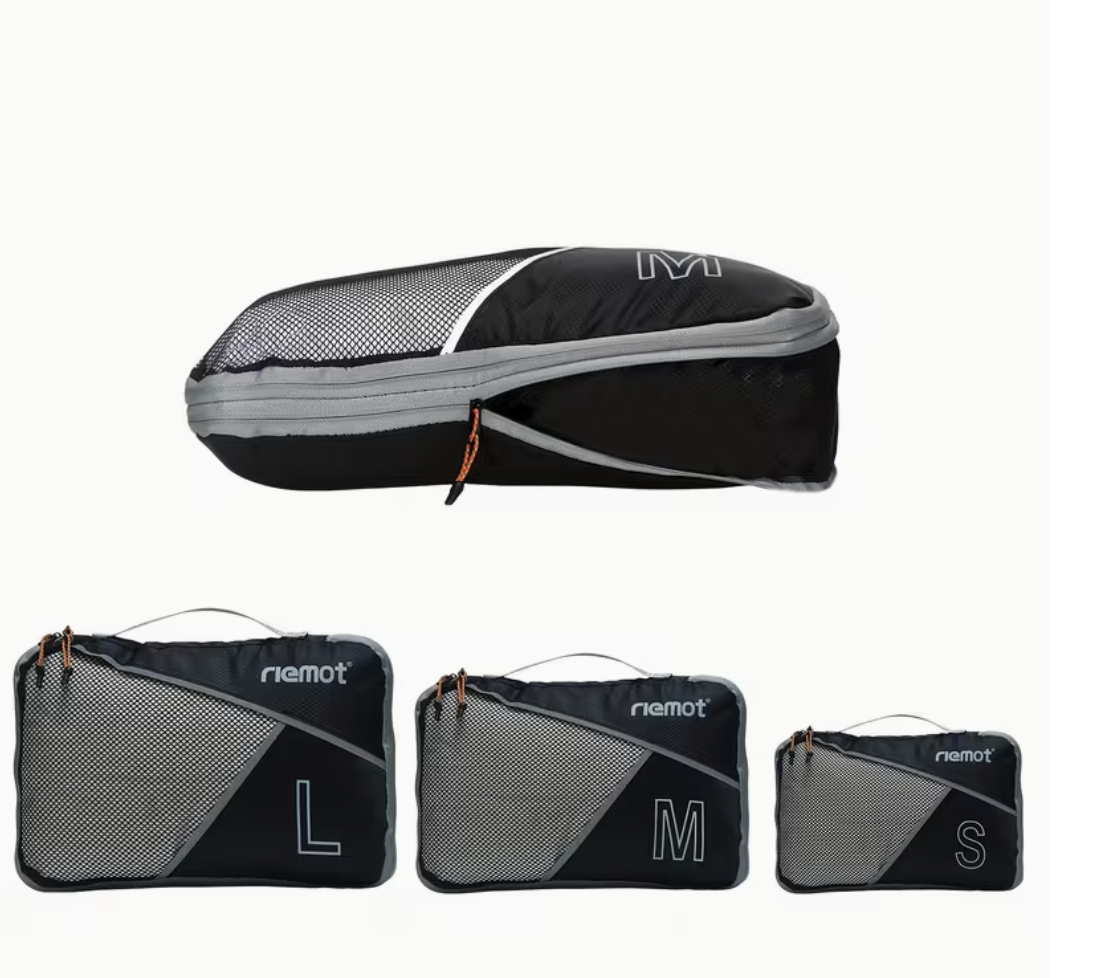 Set de tres cubos de compresión para viaje