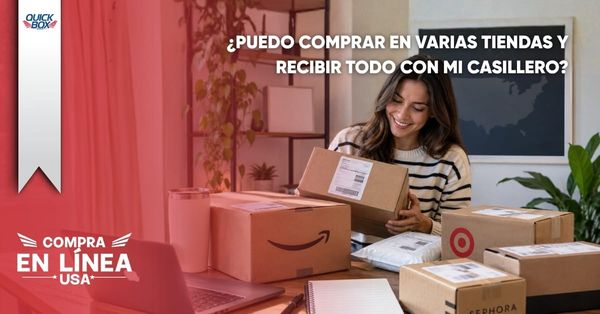 ¿Puedo comprar en varias tiendas y recibir todo con mi casillero?