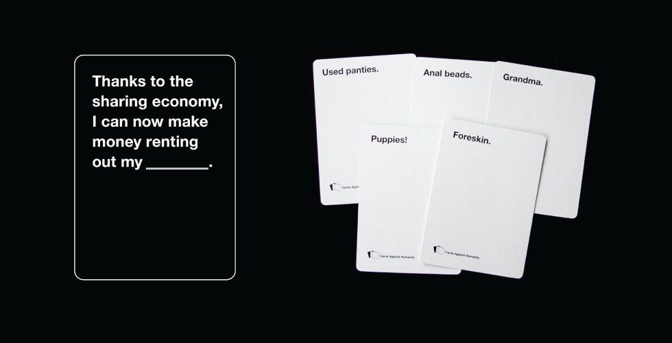 cards against humanity holographic card More • Big Shiny 600-Card Essential Expansion Pack Includes 550 cards White Blank Custom Card -