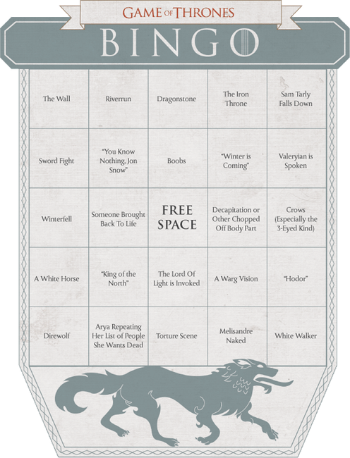 Play Game of Thrones Bingo!