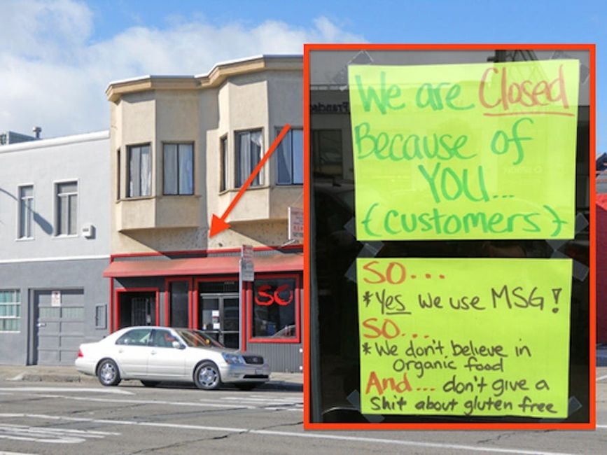 Restaurant Gives Zero Sh*ts About Gluten Free, OK?