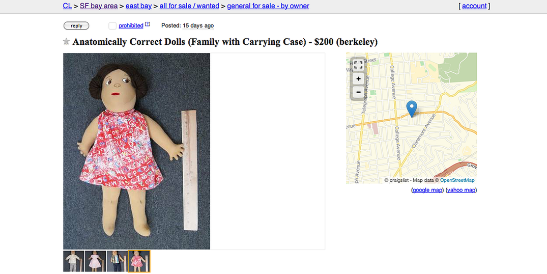 Anatomically Correct (Not Sex) Dolls for Sale on Craigslist
