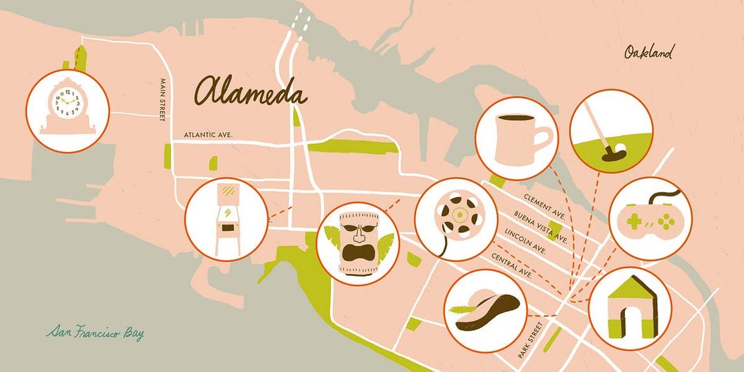 Map: Alameda as a Retro Oasis