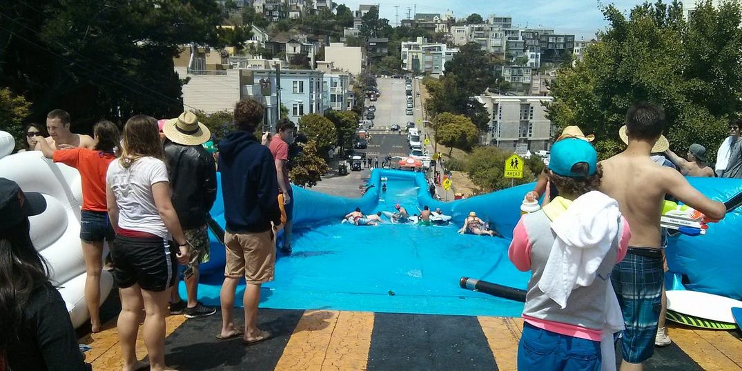 Enormous Slip’N Slide on Potrero Hill on Saturday