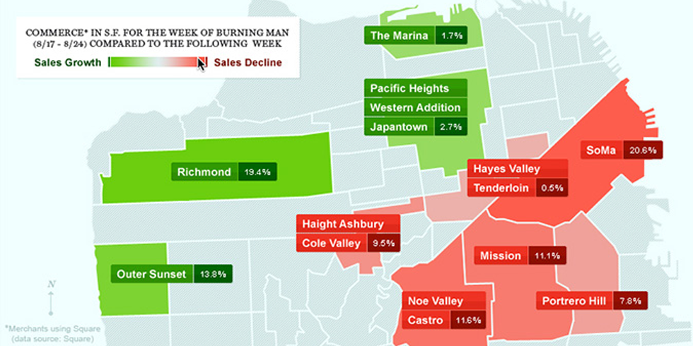 Map Shows Which SF Hoods Go to Burning Man