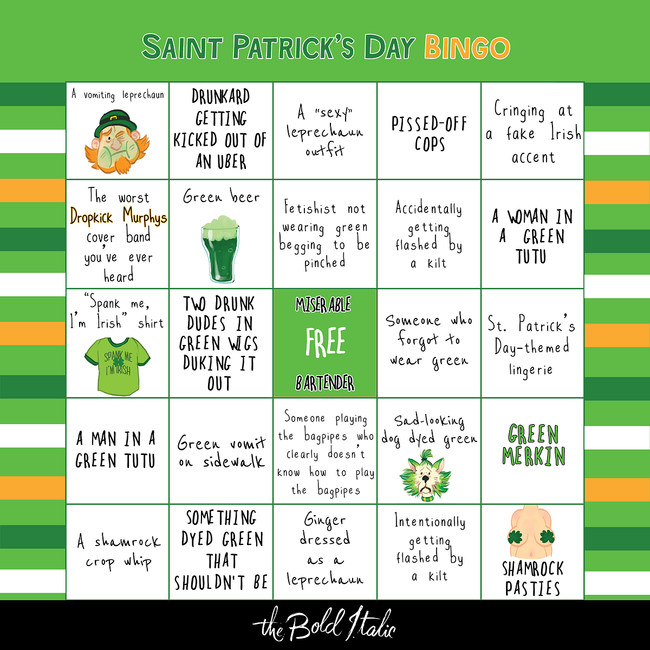 Your St. Patrick’s Day Bar-Crawl Bingo Card
