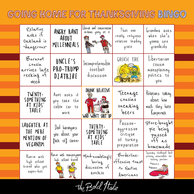 The Going-Home-for-Thanksgiving Bingo Card