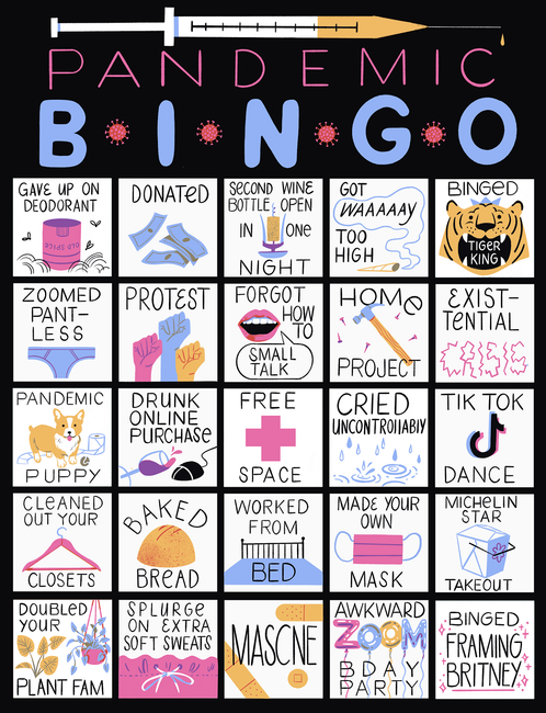 Bingo Card: One-Year Pandemic Anniversary