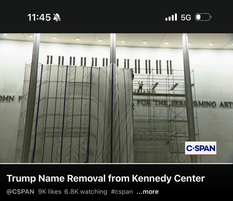 I spent Friday night watching Trump's name come off the Kennedy Center