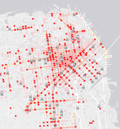 Image of: Map: Where Pedestrians Get Killed in San Francisco
