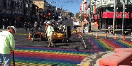Image of: PHOTOS: Castro’s Rainbow Crosswalks are Here