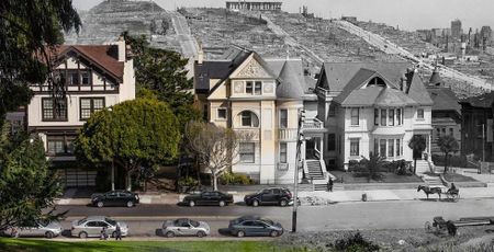 Image of: 1906 Earthquake Photos Merged With Modern San Francisco