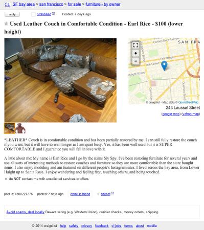 Image of: Uhh, WTF Happened To This Couch on Craigslist?