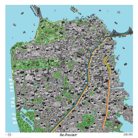 Image of: Mind-Blowingly Detailed Hand-Drawn Map of San Francisco