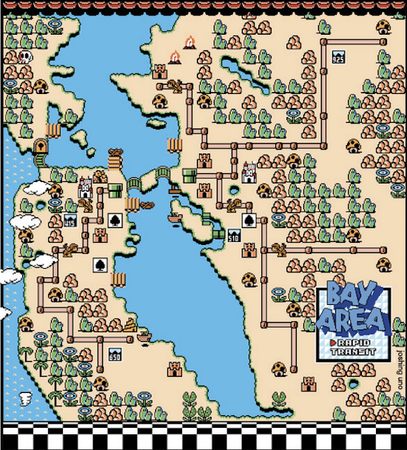 Image of: Super Mario Brothers BART Map will make your commute awesome