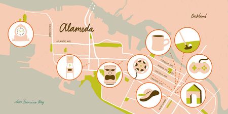 Image of: Map: Alameda as a Retro Oasis