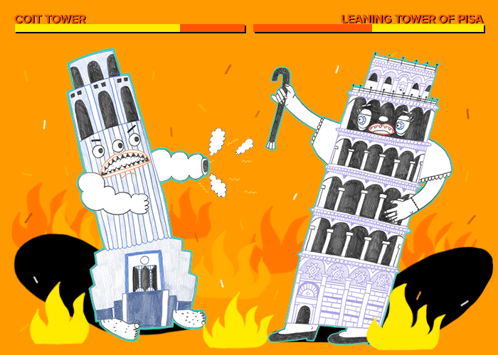 Image of: Alcatraz, Golden Gate Bridge, Coit Tower, ATTACK!!!!
