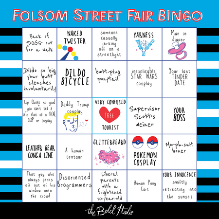 Image of: The Folsom Street Fair Bingo Card