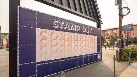 Image of: New Hayes Valley Mural Asks San Franciscans to ‘Stamp Out’ Corruption—and Help Save the USPS