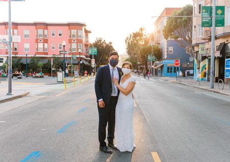 Image of: This San Francisco Bride’s Mask Was Made From the Remnants of Her Wedding Dress