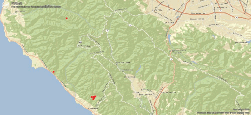 Image of: NASA Maps Show California’s Lighting Complex Fires