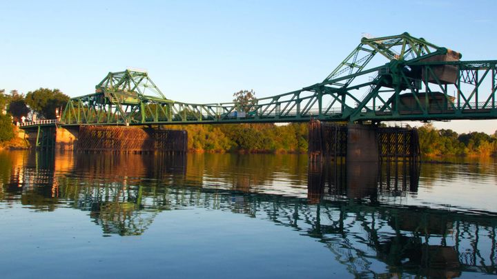 Photos, signs of protest, a bridge too far?